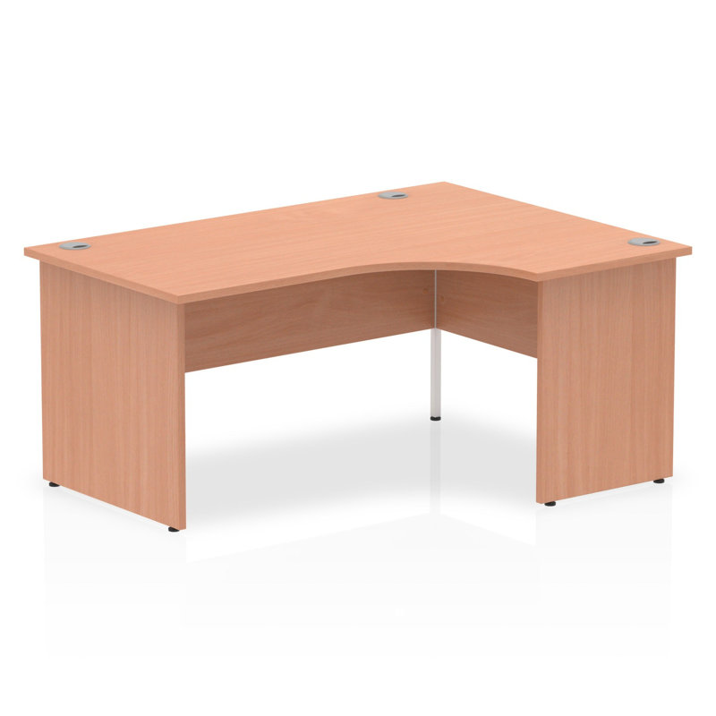 Impulse L-Shaped Computer Desk, Right Hand Facing, Beech/Beech
