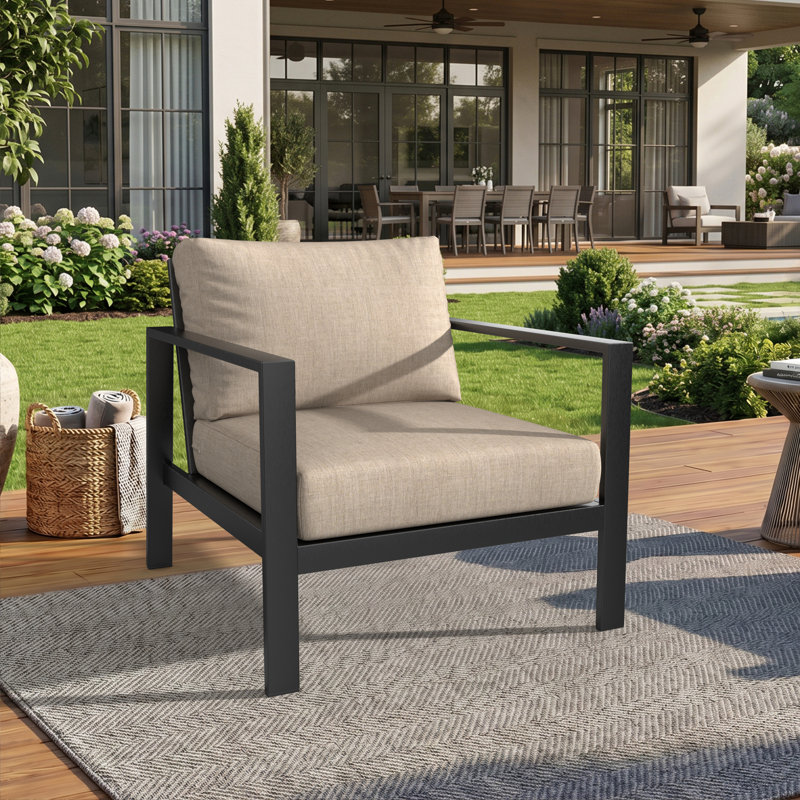Amala Sunbrella® Outdoor Deep Seating Cushion, Sunbrella® Cast Ash Plainweave, 28.5" W x 28.5" D