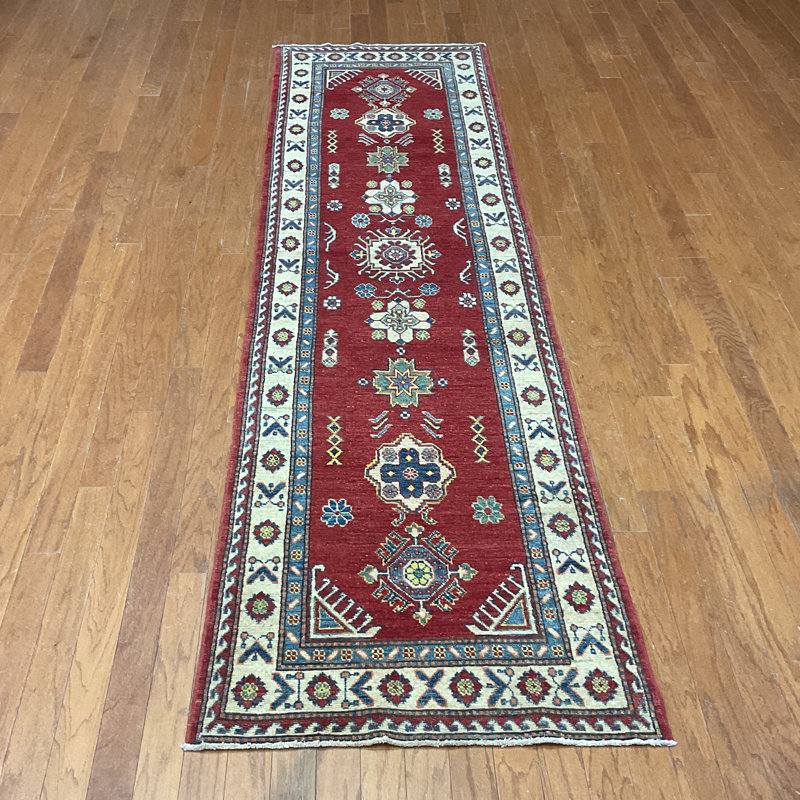  Handmade Kazak Wool Runner
