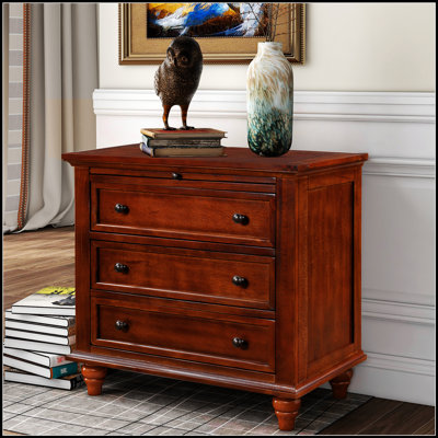 Armoire de rangement à 3 tiroirs en bois avec plateau coulissant, durable et élégante pour la vie organisée et la décoration