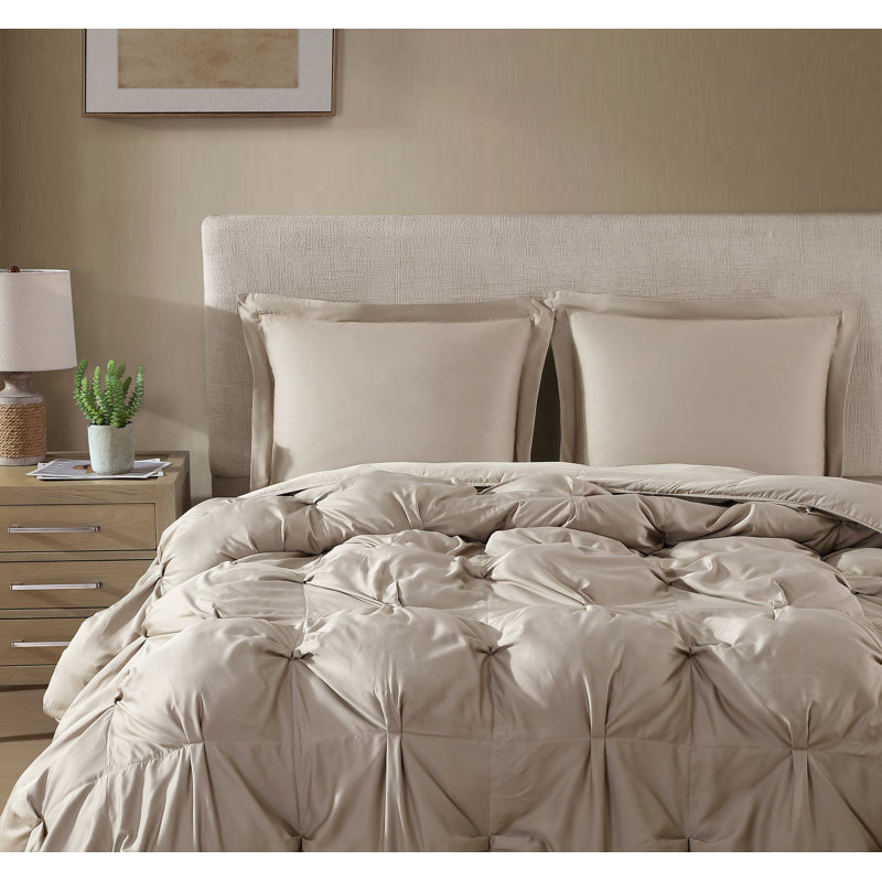 Taupe Viscose Bamboo Full Comforter with Recycled Filling