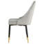 Ensemble de 2 chaises de salle à manger 24 pouces, velours gris clair, grand dossier incurvé, laiton