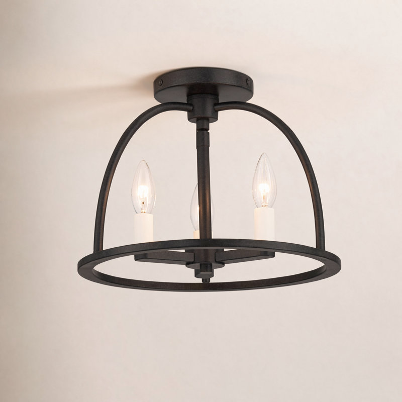 Divina Aleena 3 Light Black Ceiling Mount, Black