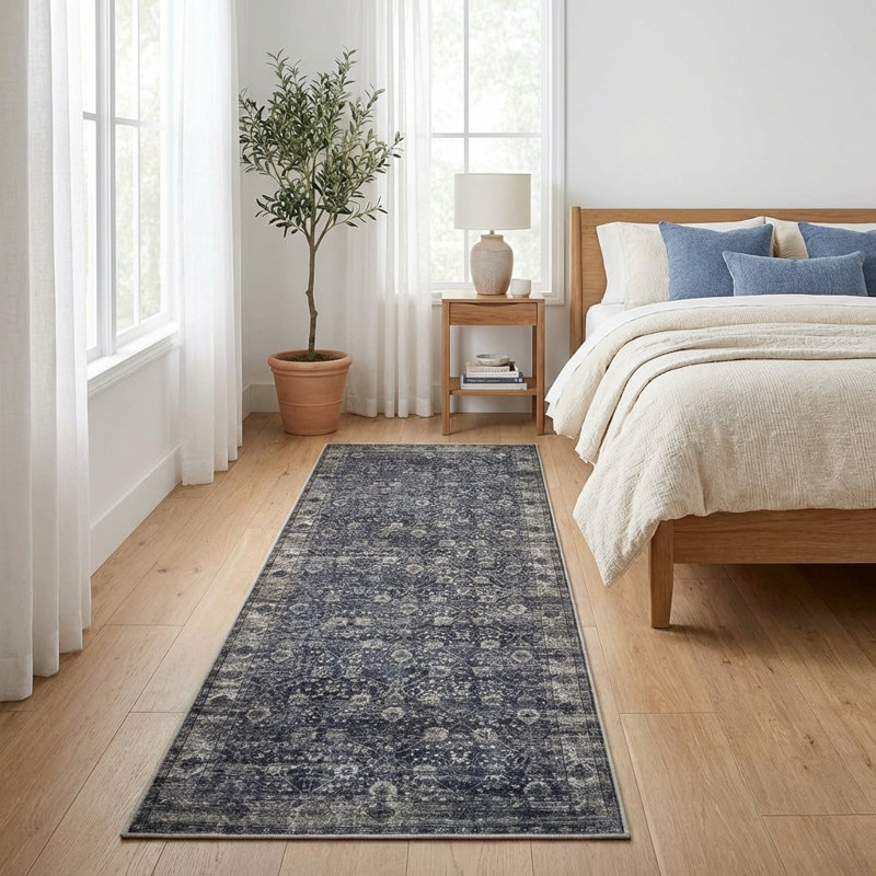 Lavable antidérapant - noir / brun traditionnel oriental, Tapis de couloir 2 pi 6 po x 12 pi