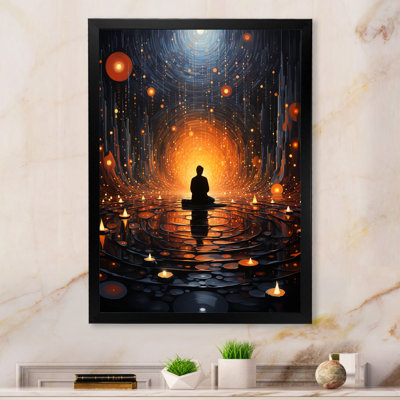 Orange noir méditation mystique réflexions pointillées Orange noir méditation mystique réflexions pointillisme sur toile