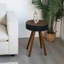 Table d'appoint ronde avec plateau sculpté, finition noir foncé et brun, 15,75 pouces, pour le salon ou la chambre à coucher