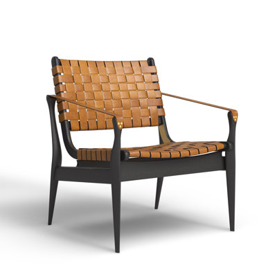 Kenan Mahogany Genuine Leather Armchair