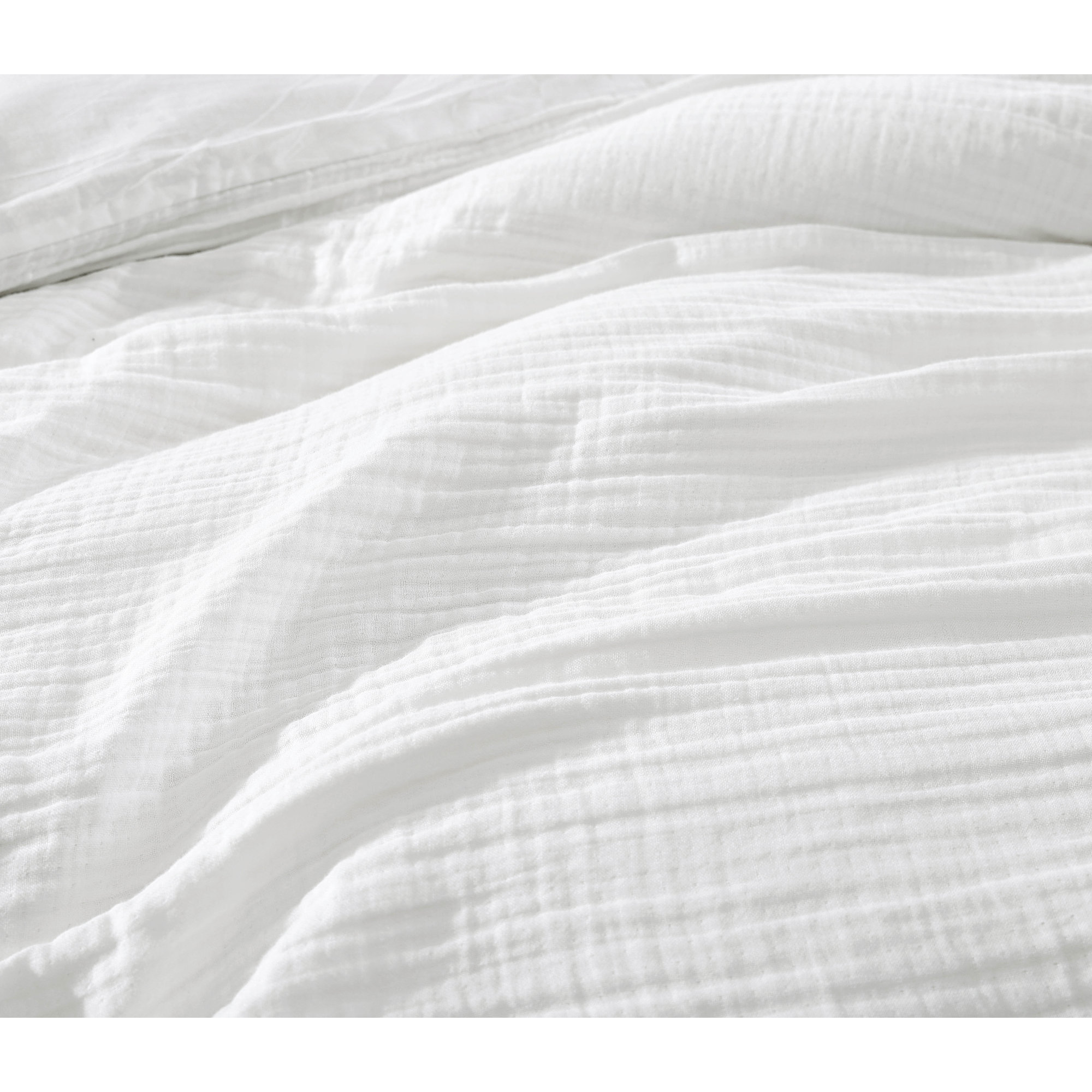 Cotton Blend Bedding Set, White, Queen Comforter + 2 Standard Shams