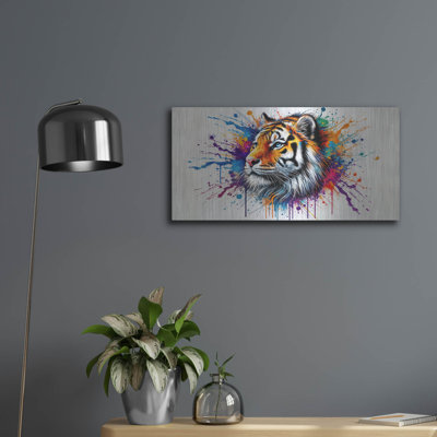  «Tiger Paint Splash» par Rey Klimt, art mural en métal