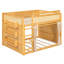 Lit superposé double avec tablette de rangement à 3 niveaux, décoration en rotin, rideaux d'intimité et éclairage, cadre en bois, naturel-1493534725-1493534744