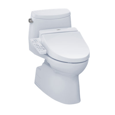 Toilette allongée une pièce 1,28 GPF TOTO® WASHLET + ® Carlyle® II et siège de bidet WASHLET® C100, blanc coton