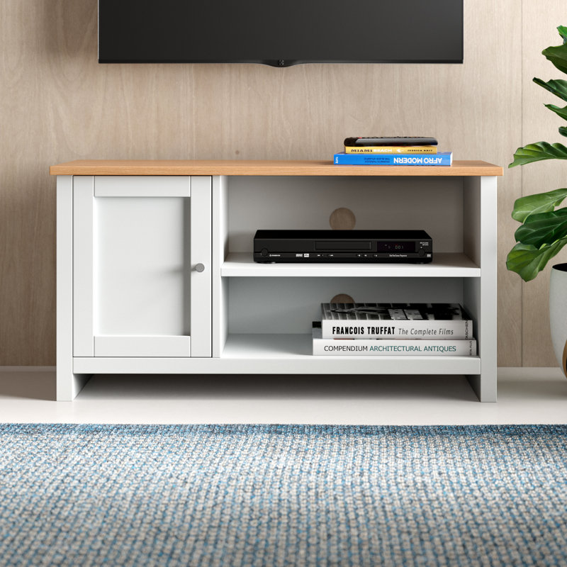 Bollman Unfinished TV Stand for TVs up to 32", Oak/White