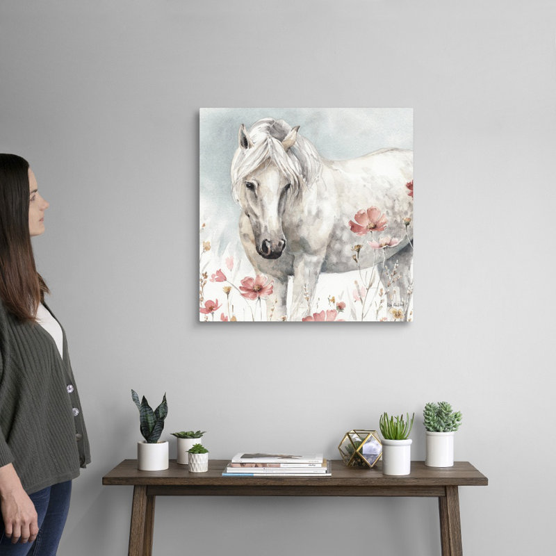 Art sauvage sur toile, "Chevaux sauvages", Toile tendue, H 24 po x l 24 po x P 1 po