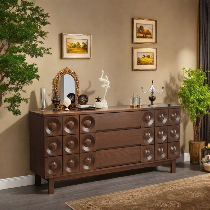 Retro-Style Living Room Sideboard, Walnut