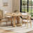 47 Inch Round Dining Table for 4-6 People, Round Kitchen Table with Sturdy Cross-Shaped Base & Adjustable Foot Pads, Circle Dining Table for Kitchen, Dining Room(Table Only), Natural-118571327