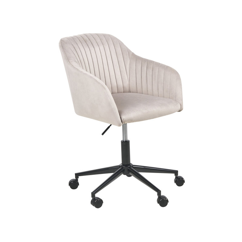 Remley Velvet Office Chair, Taupe