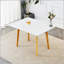 Imitation Marble Sintered Stone Tabletop With Rubber Wooden Legs, Foldable Computer Desk-1733446247