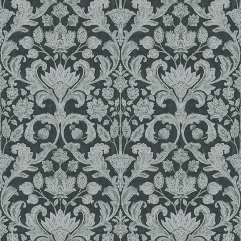 Elegance Collection Damask Sheen Finish Wallpaper Roll, Blue