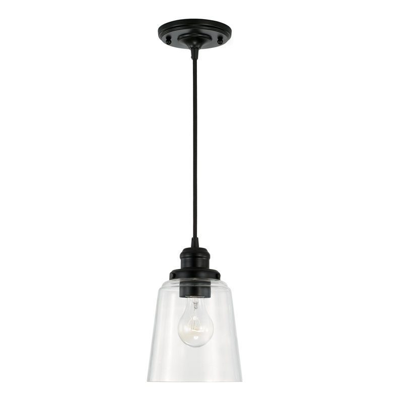Luminaire suspendu 1 lumière à une cloche, Noir mat