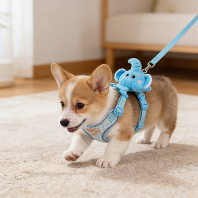 Adjustable Vest Style Dog Cat Leash, Blue