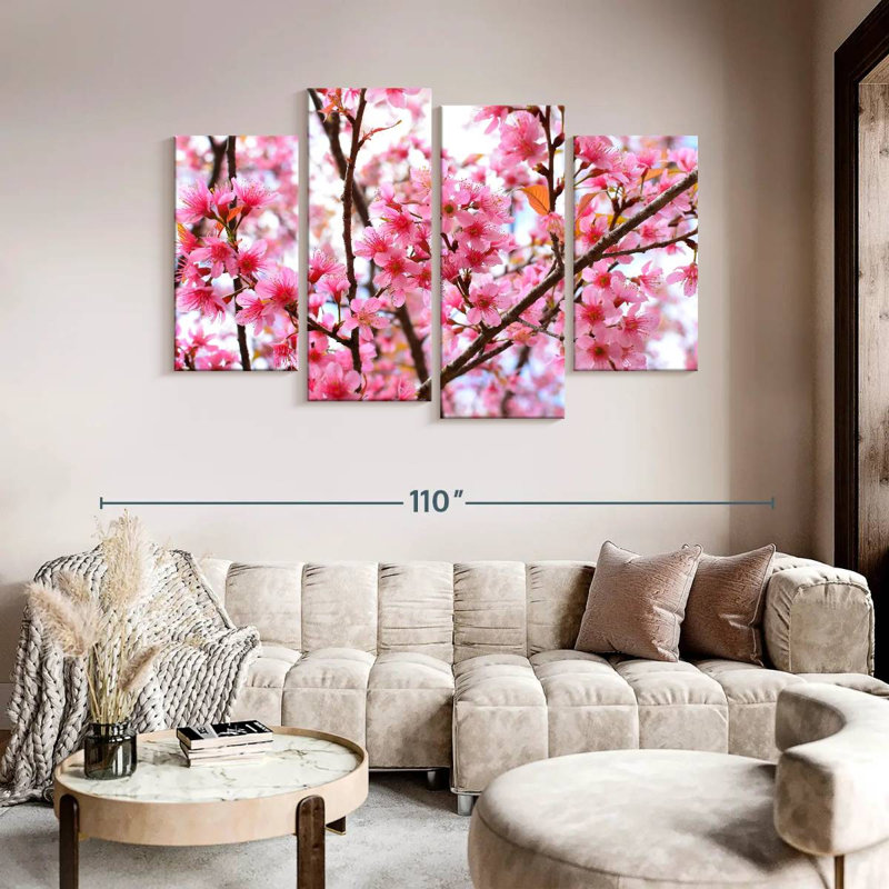 Fleur de cerisier oriental, reproduction d'art sur toile, H 54 po x l 84 po x P 1,25 po
