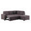 Canapé modulaire, canapé-lit modulaire en lin brun avec repose-pieds et rangement 87,75 po