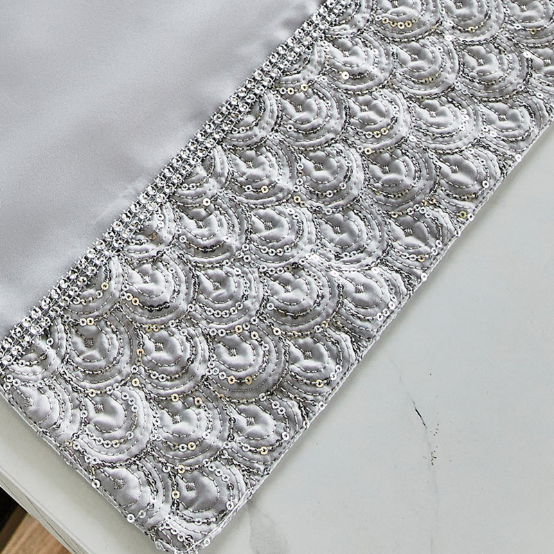 Deco Sequin Dining Place Mat 4 Pack, Silver