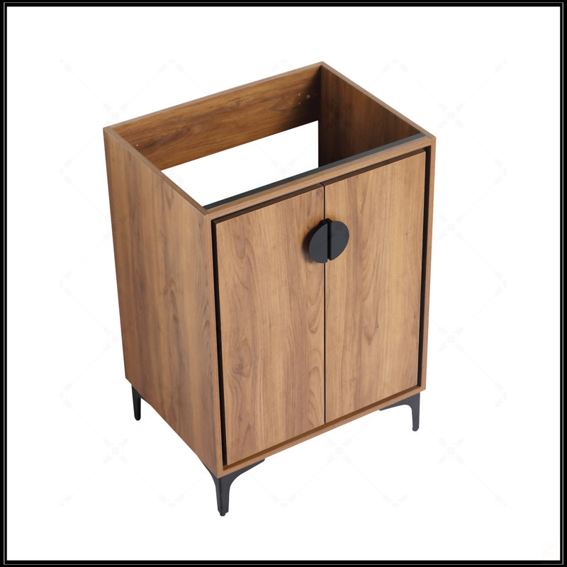 Meuble-lavabo moderne de 24 po avec 2 portes à fermeture douce, beaucoup de rangement, facile d'entretien et fabrication en bois d'ingénierie durable