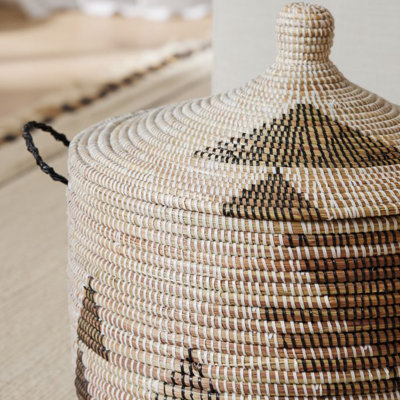 Mbare Storage Basket Graphic Print And In Black