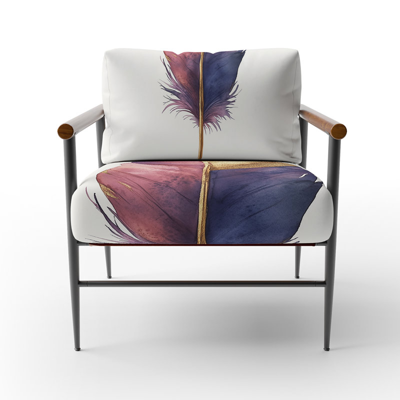 Chaise d'appoint Glam Feather, Brown Round Arms