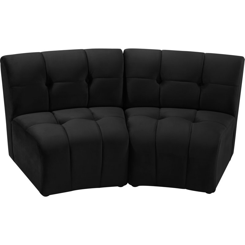 Canapé modulaire en velours Jedson, Velours noir