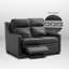 Causeuse inclinable électrique en cuir véritable Harpster-110447891