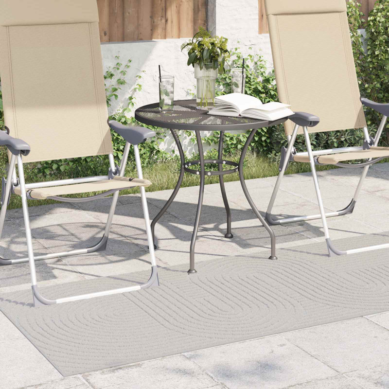 Modern Indoor and Outdoor Rug, Cream, Rectangle 80 x 150 cm
