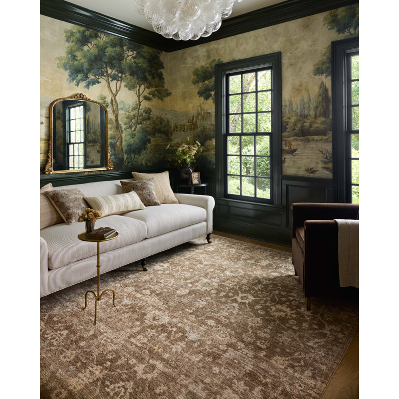 Tapis brun / terre Chris Loves Julia x Loloi, Rectangle 9 pi 6 po x 13 pi 1 po