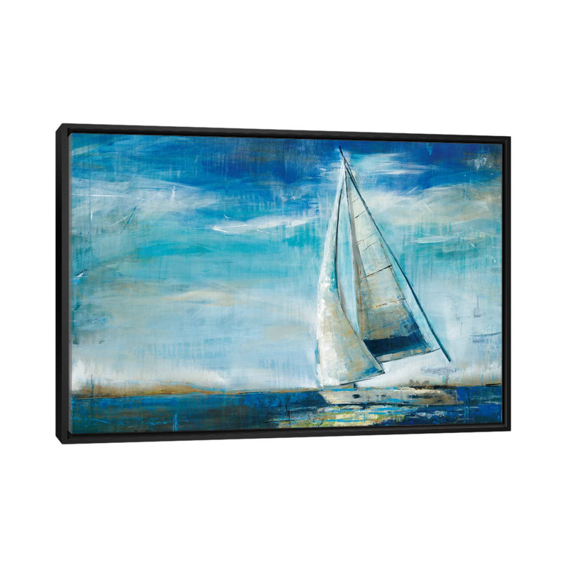 « voile away », impression sur toile, H 18 po x l 26 po x P 1,5 po, Toile avec cadre noir, Pas de tapis