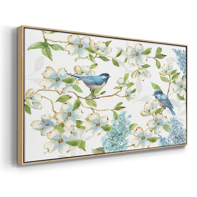 Bluebirds of Happiness - Toile tendue avec châssis, prête à accrocher