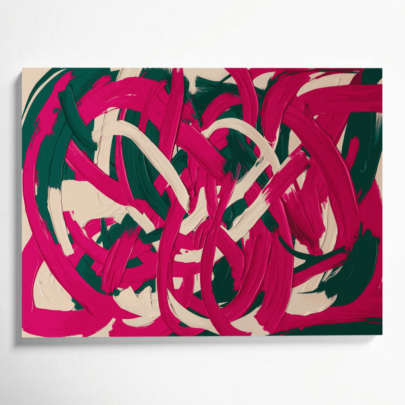 Neo Expressionism 39 Red Canvas Wall Art, 11" H x 14" W