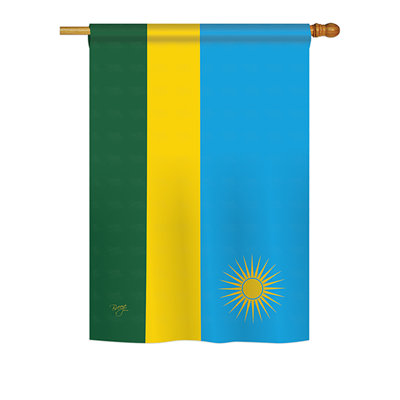 Drapeau maison en polyester 2 côtés rwanda