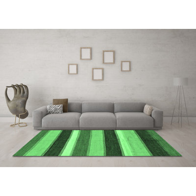 Tapis abstrait vert émeraude lavable à la machine 227