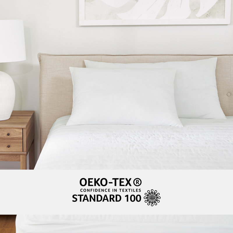 White Hypoallergenic Polyester Standard Bed Pillows Set