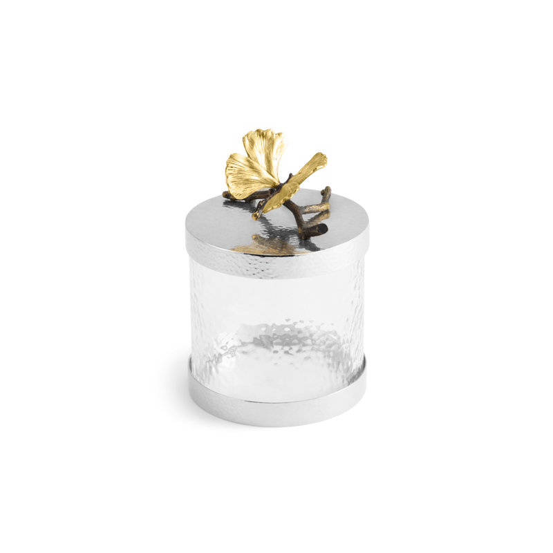 Butterfly Ginkgo Kitchen Canister, 6" H x 5.5" W x 5.5" D