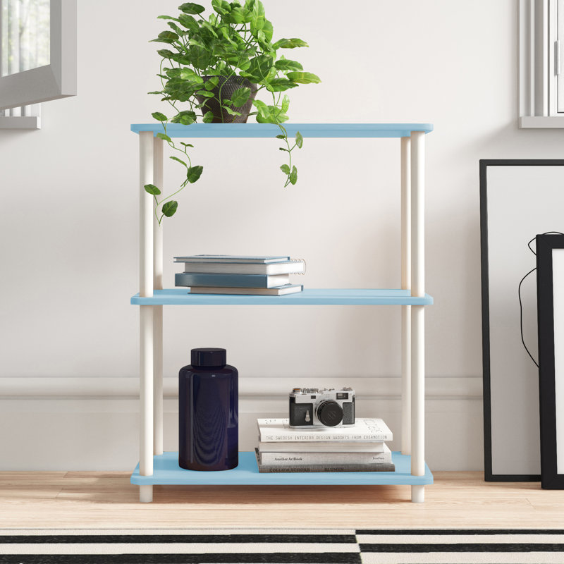Bibliothèque décorative Decorius, Bleu clair/blanc, (Trois tablettes) 75 cm (H) x 60 cm (L) x 29 cm (P