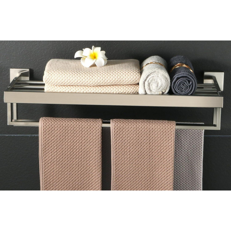 24 Inch Brushed Nickel Stainless Steel Double Towel Rack