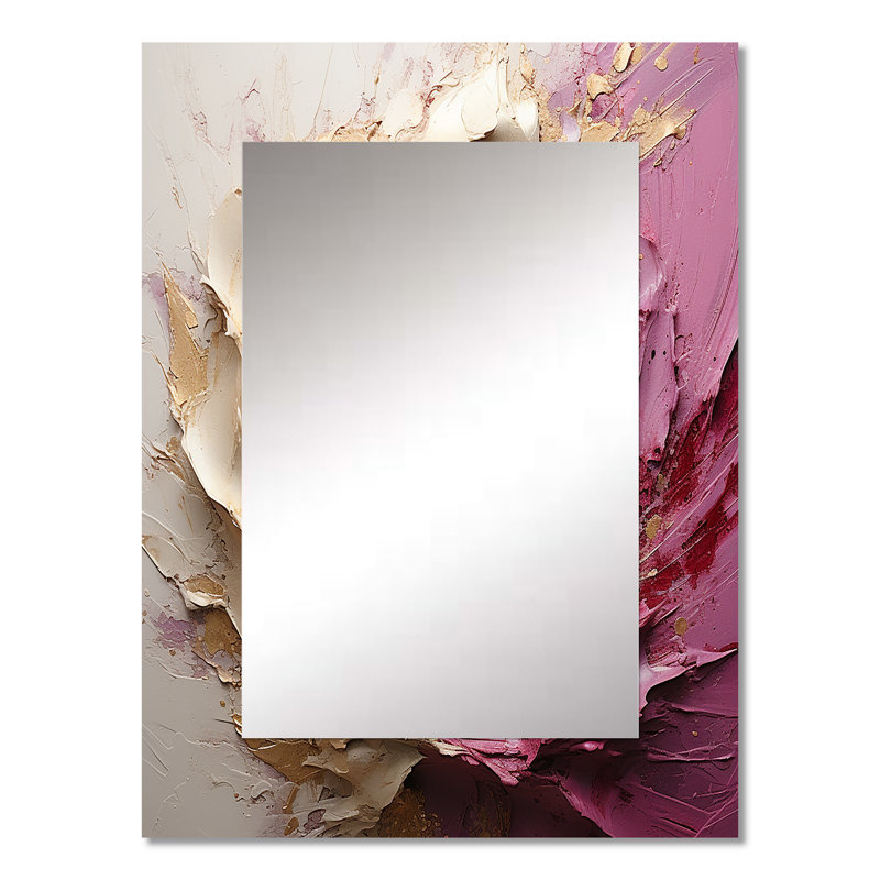 Or rose, minimalisme, spirales, poteries - abstrait, spirales murales décoratives, 32 po x 24 po