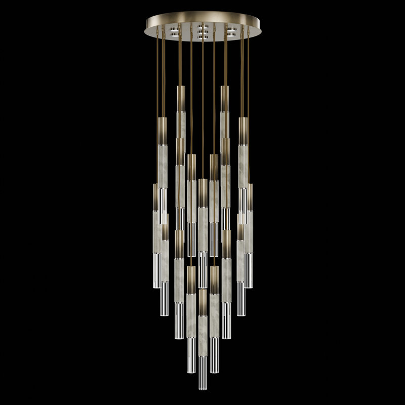 Antonia 25 - Light LED Cluster Pendant, Soft Ombre Bronze/Nickel