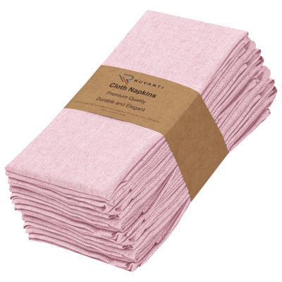 Poly Cotton Square Cloth Napkins Chambray Fabric