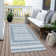 Machine Washable Indoor/Outdoor Xhevrie Denim Rug