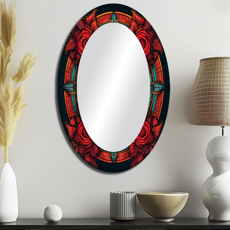 Miroir mural rétro bohémien, 36 po x 24 po