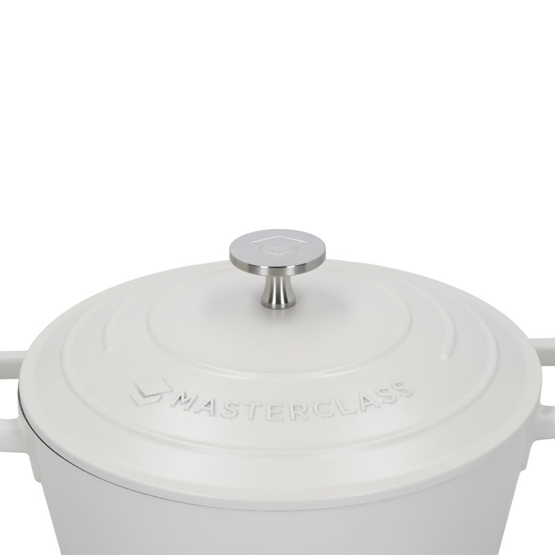 MasterClass Cast Aluminum Round Casserole, Cream, 28cm / 2.5L