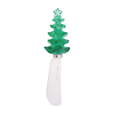 Christmas Tree Transparent Polyresin Cheese Spreader, S4